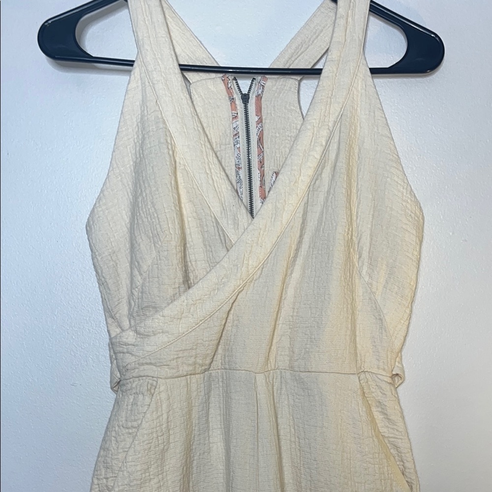 Anthropology Cream Sleeveless romper